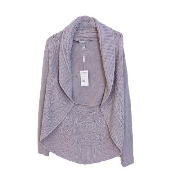 Autumn Cashmere Lavender Cable Drape Sweater sz S - Picture 1 of 9